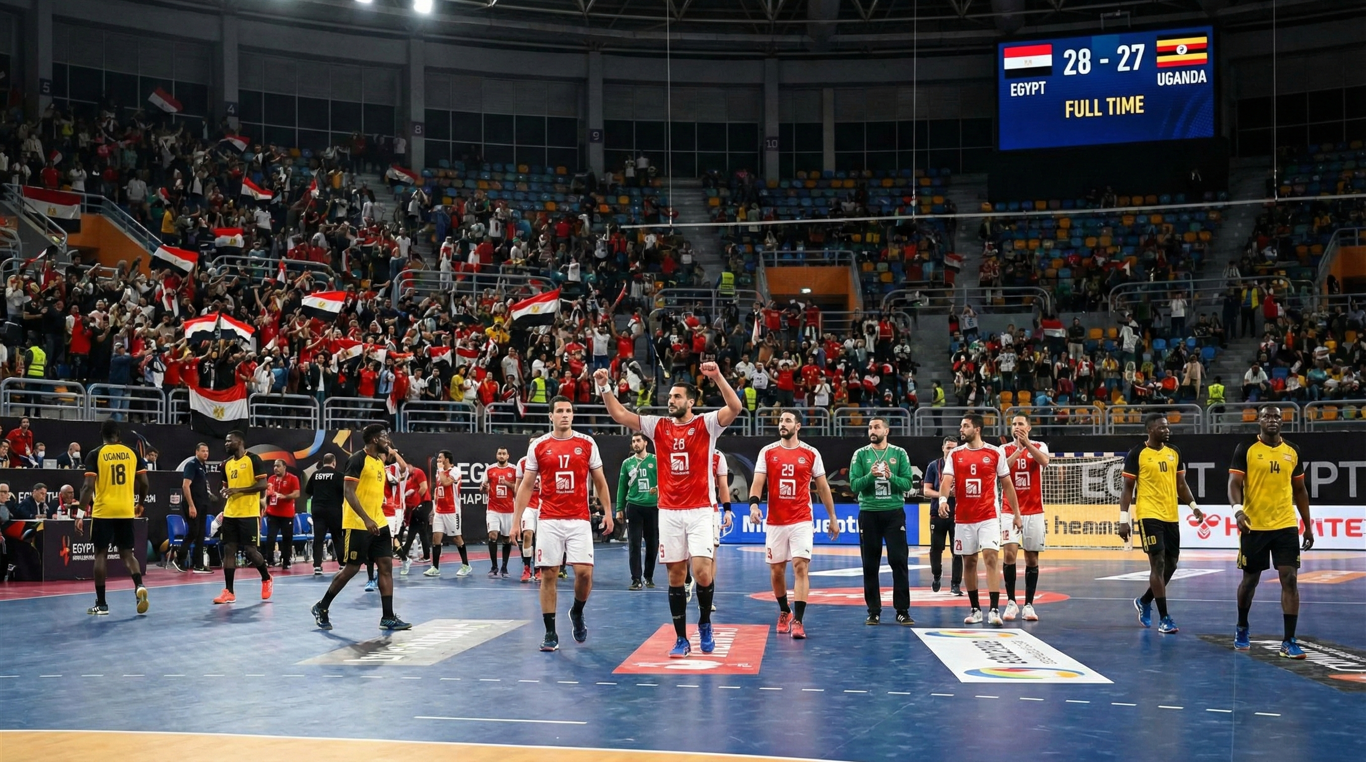 منتخب مصر لكرة اليد في مواجهة مع أوغندا في ختام دور المجموعات 