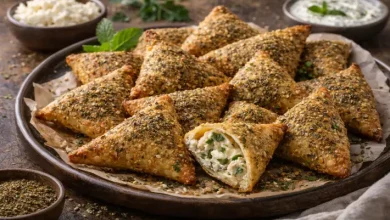 تعرف علي طريقة عمل سمبوسة الجبنة بتغليفة الزعتر