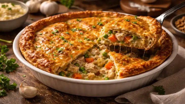 فطيرة الدجاج المقرمشة في المنزل بأسلوب احترافي ومذاق متكامل