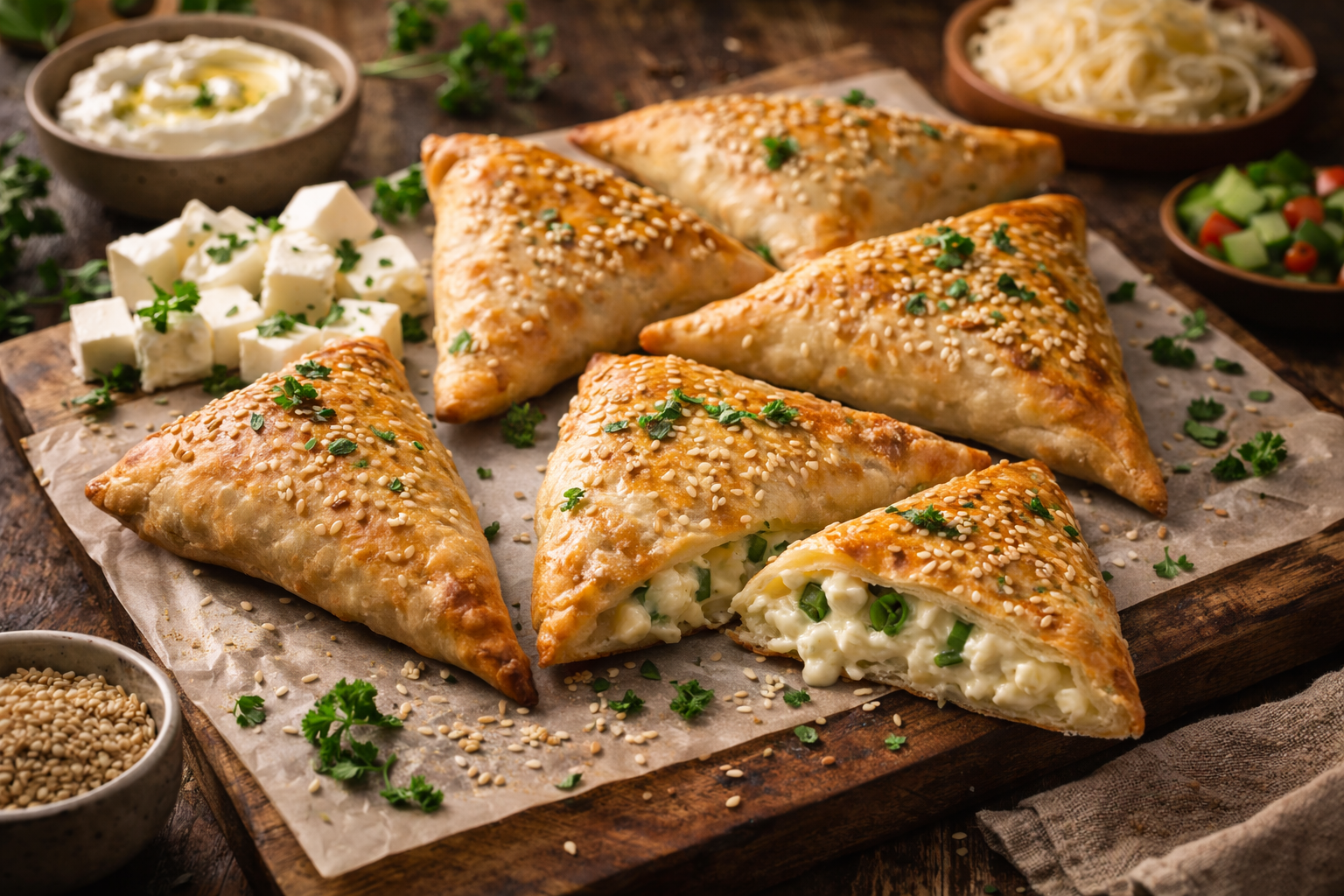 صفايح بجبنة السمبوسة.. وصفة منزلية متكاملة بمذاق شهي وقيمة غذائية مميزة