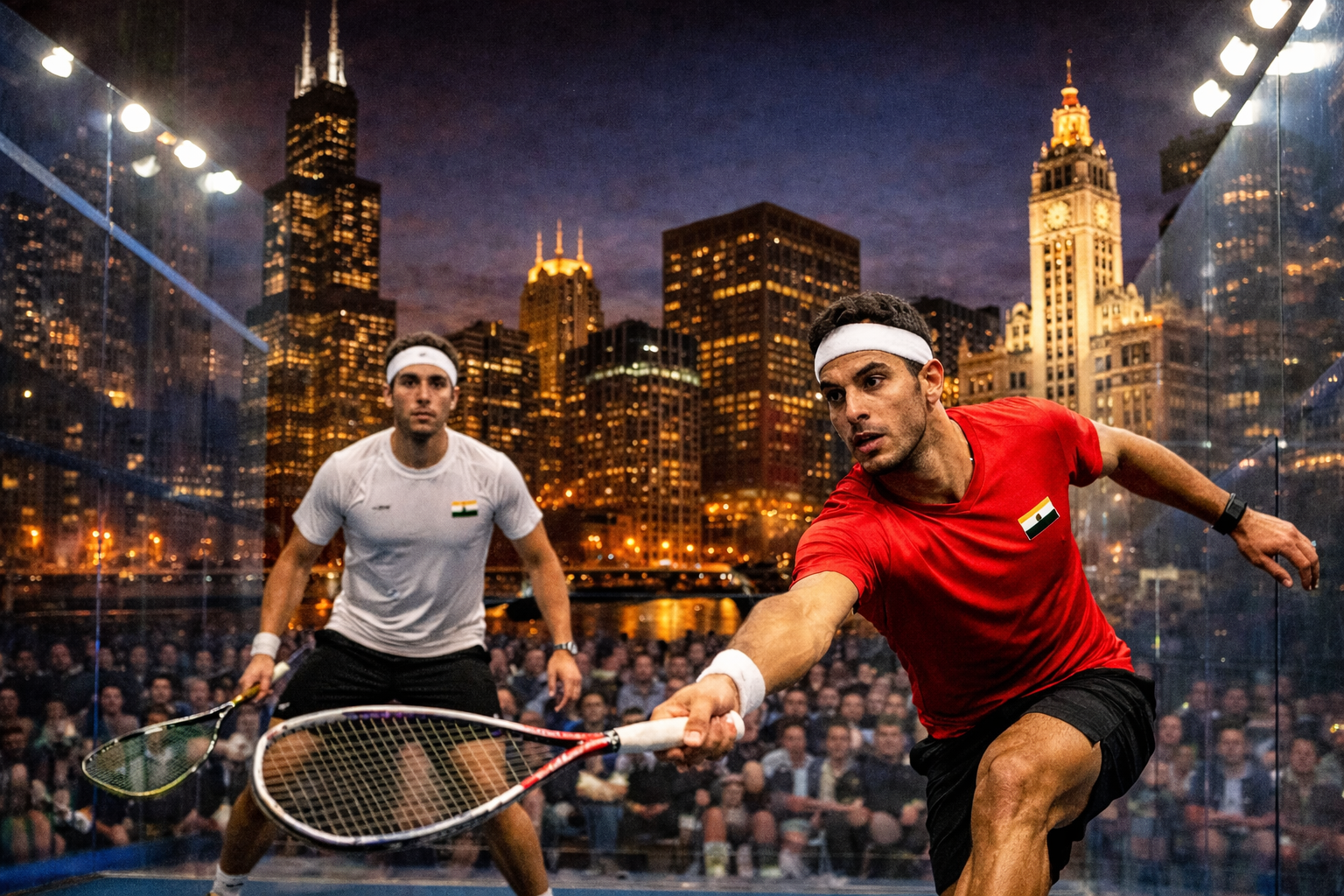 مصر تسيطر على ويندي سيتي للاسكواش بشيكاغو بمشاركة 20 لاعبًا