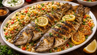 وصفة الارز المشكل مع السمك